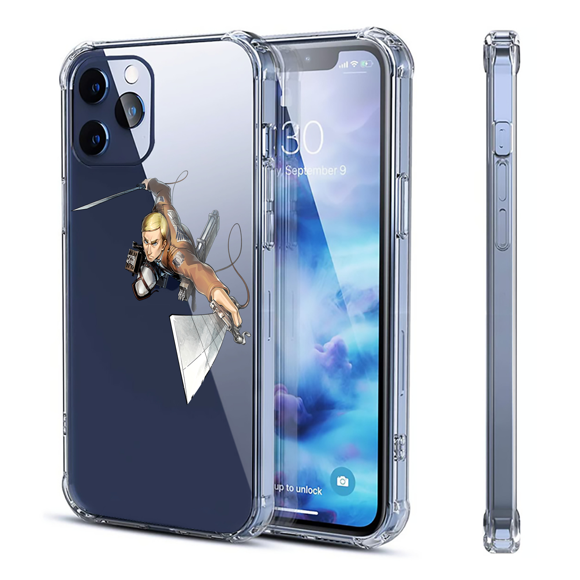 （画像用） 進撃の巨人 エルヴィン・スミス Attack on Titan Erwin Smith 【iPhone 12シリーズ対応】透明スマホケース（クリアソフトケース）